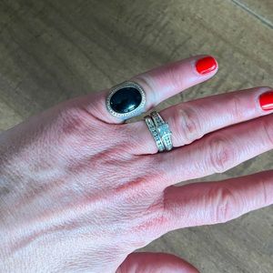 1990’s Vintage Sterling Silver With Black Stone